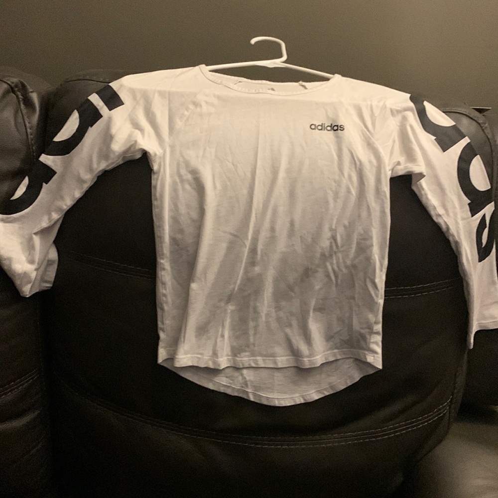 Adidas youth 7/8 white king sleeve shirt